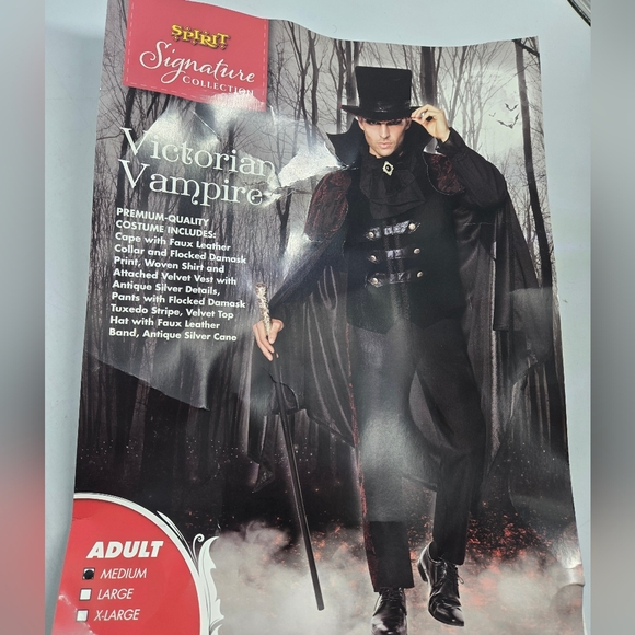 Victorian Vampire Costume No Hat Medium - Picture 8 of 9